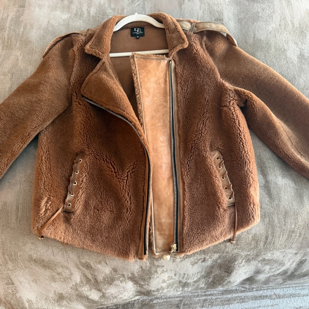 Daniella Erin NYC Shearling Moto Jacket Size M